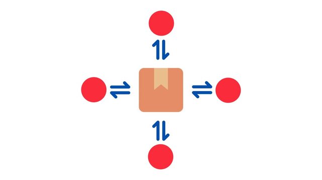 Api Gateway Flat Animation 2D Cartoon 4K Video with product and link. Relate To Product Offering, Marketing, Commerce And Shopping. Editable On Transparent Background Alpha Channel.