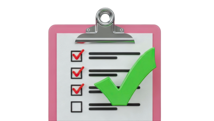 Checklist with Green Checkmark and Red Ticks