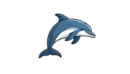 Fototapeta premium Pixelated Blue Dolphin Jumping on Transparent Background