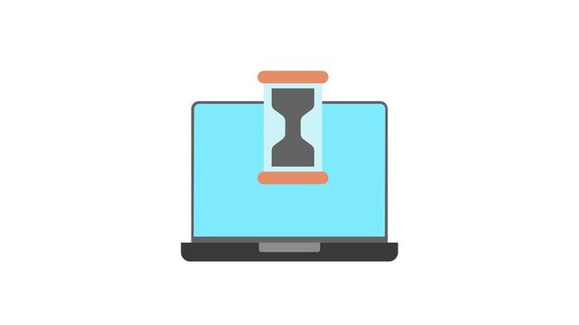Beta Access Flat Animation 2D Cartoon 4K Video with laptop and hourglass. Relate To Product Offering, Marketing, Commerce And Shopping. Editable On Transparent Background Alpha Channel.