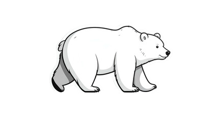 Pixelated White Polar Bear Silhouette on Black Background Isolated for Design Elements