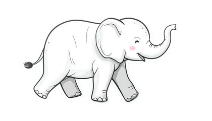 Fototapeta premium Pixelated White Elephant Illustration with Transparent Background