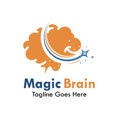 Magic brain design logo template illustration