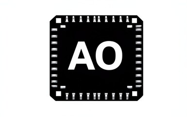 Fototapeta premium Black IC chip labeled 