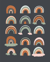 boho rainbow illustration pack. organic rainbow illustration