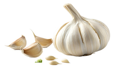 garlic on white background