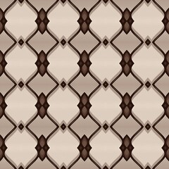 A pattern of squares and triangles in brown and white