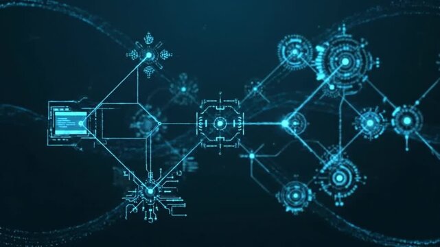 abstract data streams morphing into connected network
