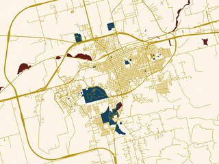 Obraz premium Urban map background of Big Spring, Texas