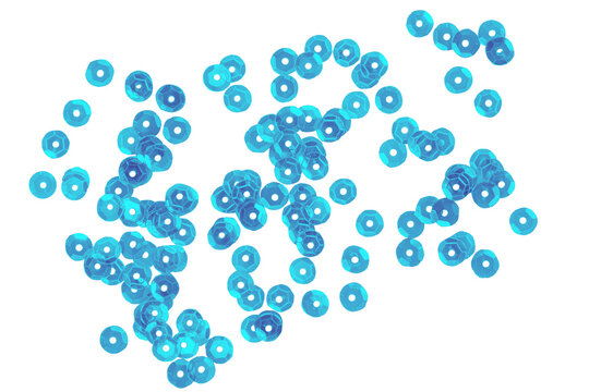 Scattered Blue Hexagonal Sequins