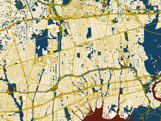 Fototapeta premium Modern flat map of Brentwood, New York