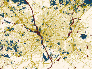 Fototapeta premium Abstract city map of Columbia South, Carolina