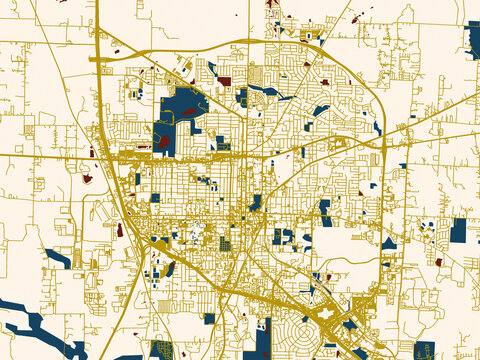 Denton, Texas &ndash; minimalist flat city map