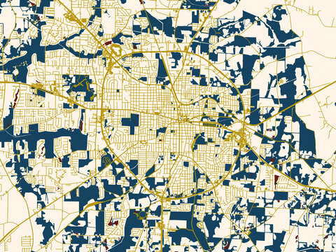 Decorative city map poster of Dothan, Alabama