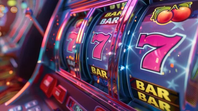 Slot Machine Jackpot with Lucky Seven Symbols