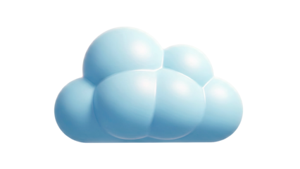 3D Blue Cloud Icon