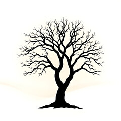 Fototapeta premium tree, silhouette, vectorart, nature, plant, forest, woodland, black, shadow, outline, flatdesign, simple, minimal, icon, symbol, isolated, whitebackground, illustration, graphicdesign, clipart, ecolog