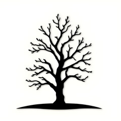 Fototapeta premium treesilhouette, tree, vector, black, shadow, outline, flat, simple, minimal, icon, symbol, isolated, whitebackground, illustration, graphic, design, clipart, nature, plant, forest, woodland, ecology, 