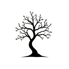 Obraz premium treesilhouette, tree, vector, black, shadow, outline, flat, simple, minimal, icon, symbol, isolated, whitebackground, illustration, graphic, design, clipart, nature, plant, forest, woodland, ecology, 