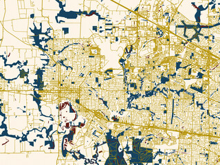 Fototapeta premium Abstract city map of Hillsboro, Oregon