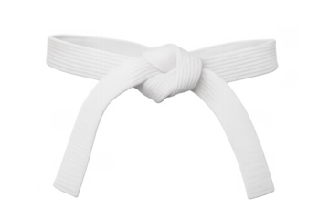 White martial arts belt representing beginner rank and discipline