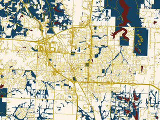 Fototapeta premium City street layout map of Lee's Summit, Missouri