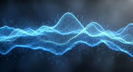 Blue Waveform Signal Digital Data Pattern.
