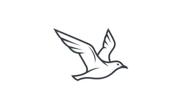 Simple flying gull bird logo icon