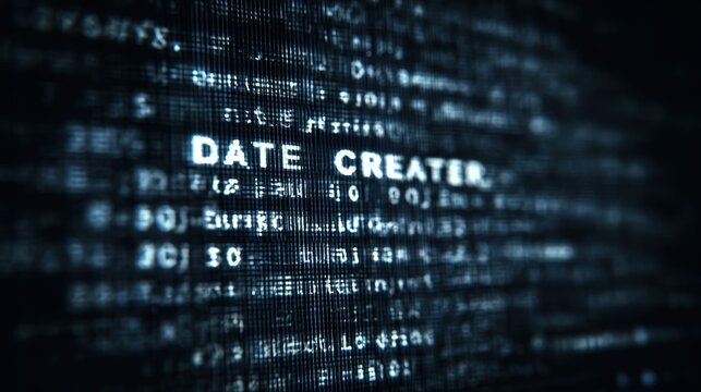 Data Code Stream: Dive into the intricacies of the digital age with a close-up shot of a complex code stream, a visual representation of a Date creator. - Powered by Adobe