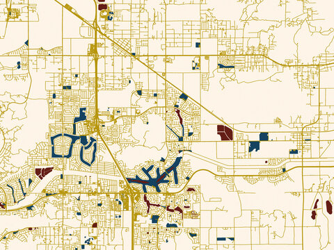 Modern flat map of Menifee, California