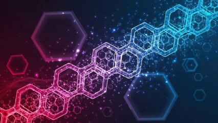 Vibrant hexagonal structure for science, technology, and digital data concepts