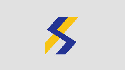 Abstract Blue and Yellow Logo Design Element.