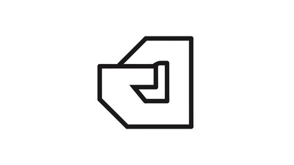 Fototapeta premium Simple Black Document File Icon Design.