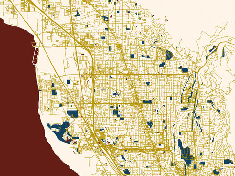 Orem, Utah &ndash; minimalist flat city map