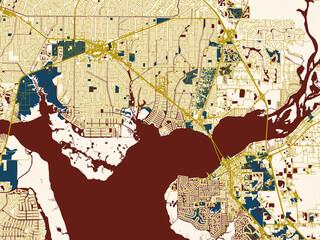 Fototapeta premium Abstract city map of Port Charlotte, Florida