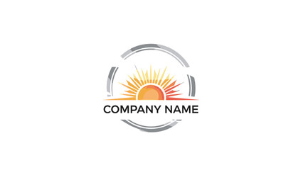 Fototapeta premium Company Logo Design with Sunrise Symbol.