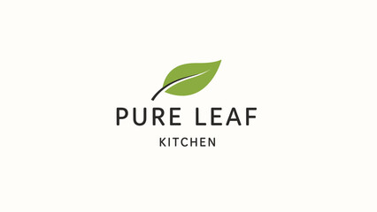 Fototapeta premium Pure Leaf Kitchen Logo Design Element.