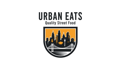 Urban Eats Logo with City Skyline.