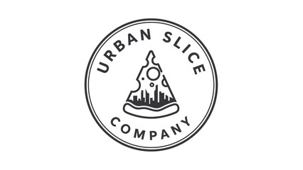 Urban Slice Company Pizza Logo Design.