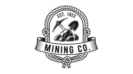 Vintage Mining Company Logo Design Element.