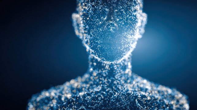 Abstract human form, particles - Powered by Adobe
