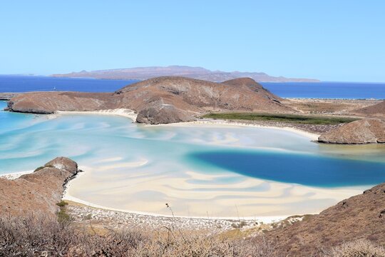 View of the wonderful Balandra Beach, an iconic beach in La Paz, Baja California Sur, Mexico.