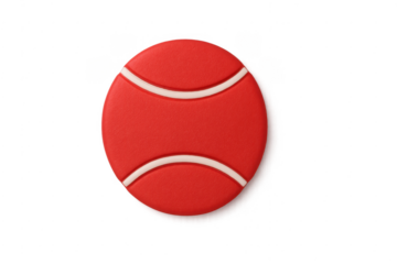Red clay tennis ball 3d rendering cutout