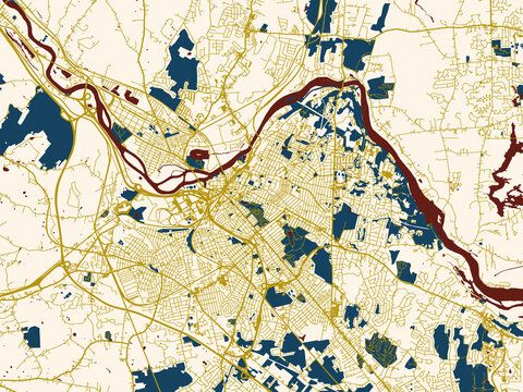 Schenectady New, York &ndash; minimalist flat city map
