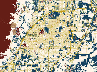 Fototapeta premium Modern flat map of Spring Hill, Florida