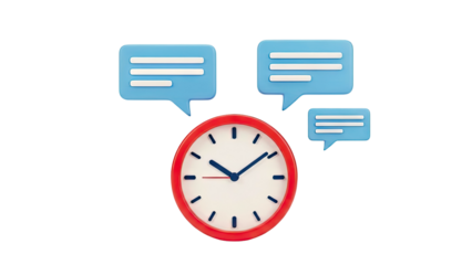 Clock and Chat Bubbles