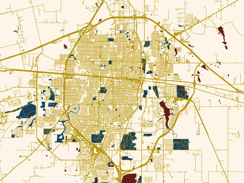 Decorative city map poster of Abilene, Texas