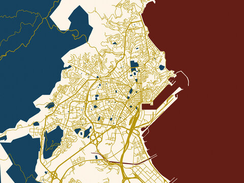 Urban map background of Annaba, Algeria