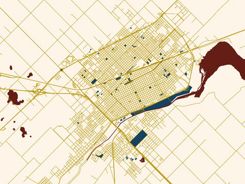 City street layout map of Junin, Argentina