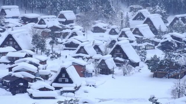 冬　雪景色白川郷